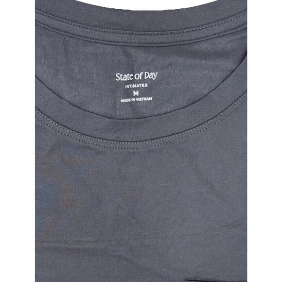 State of Day Macy’s 2pc Sleepwear Modal Bundle M Black Long Gown & Robe New - Picture 4 of 10